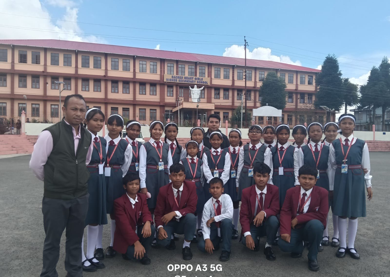 School student delegation with teacher